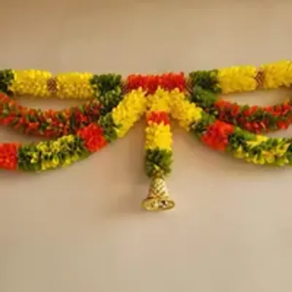 Lemon_Yellow_Festiv_Desiner_Toran_Blended_Orange_And_Green_Colours_With_Bell100cm