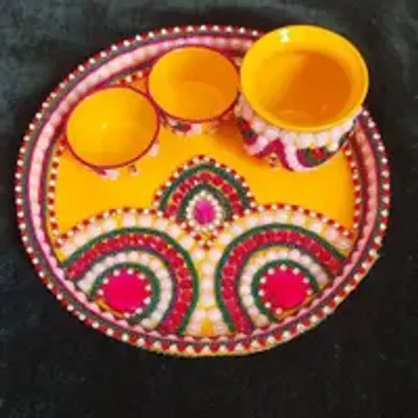 Hand_Crafted_Puja_Thali_Set_Kalash_And_2_Bowls_Included_Yellow
