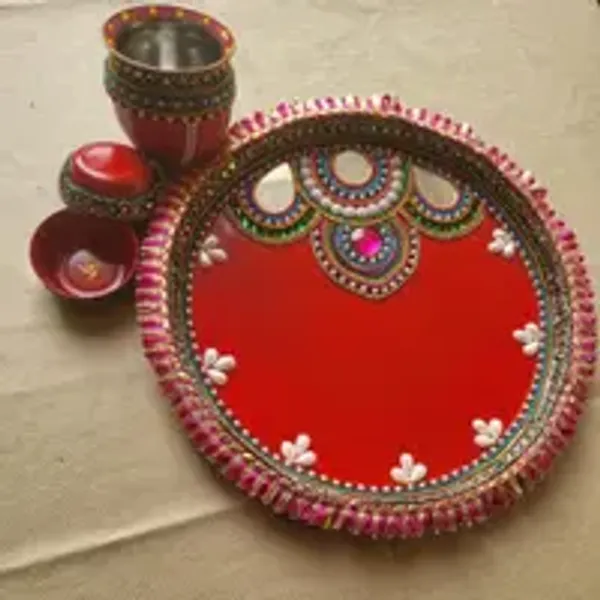 Handcrafted_Stainless_Steel_Puja_Thali_With_Stone_Work_Decoration_25cm