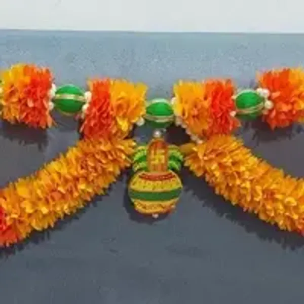 Yellow_Orange_Temple_Toran_With_Kalash