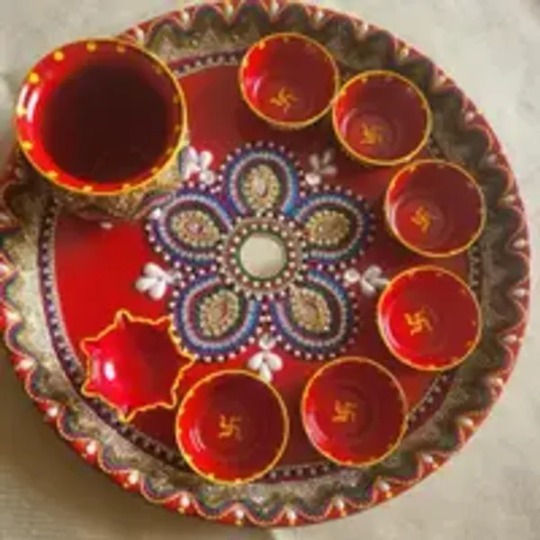 Handcrafted_Puja_Thali_Set_With_Kalash_Diya_And_6_Bowls_30cm_Diamiter_Resine_Coted_Steel_Thali