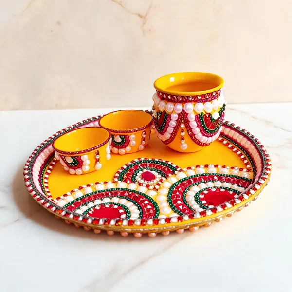 Hand_Crafted_Puja_Thali_Set_Kalash_And_2_Bowls_Included_Yellow