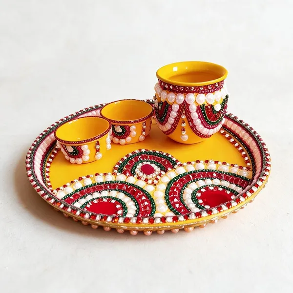 Hand_Crafted_Puja_Thali_Set_Kalash_And_2_Bowls_Included_Yellow