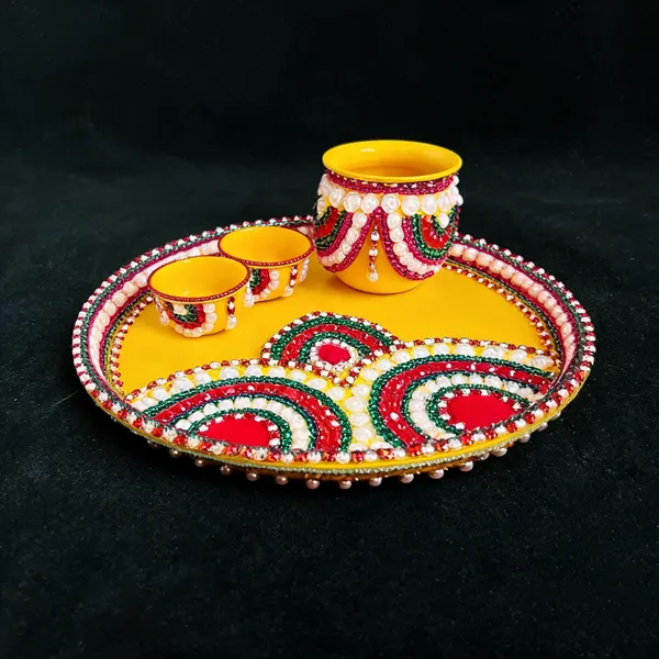 Hand_Crafted_Puja_Thali_Set_Kalash_And_2_Bowls_Included_Yellow
