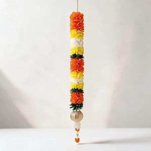 Designer_Floral_Door_Wall_Hanging_Orange_Yellow_Green_4_Feet_Pack_Of_2