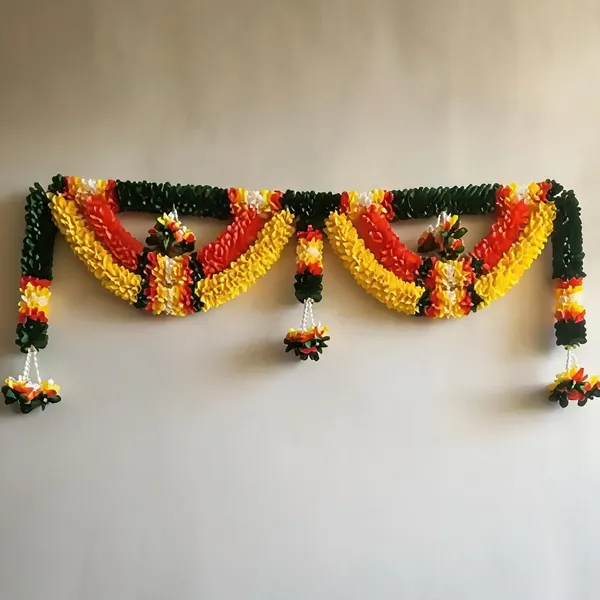 Premium_Fabric_Green_Yellow_Orange_White_Door_Toran_100Cm