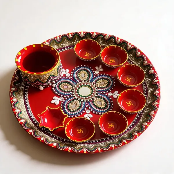 Handcrafted_Puja_Thali_Set_With_Kalash_Diya_And_6_Bowls_30Cm_Diamiter_Resine_Coted_Steel_Thali