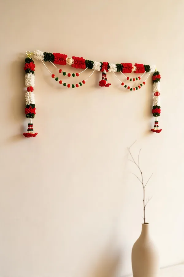 Saraswati_Pink_Floral_Designer_Door_Toran_Set_With_Hanging_100_Cm
