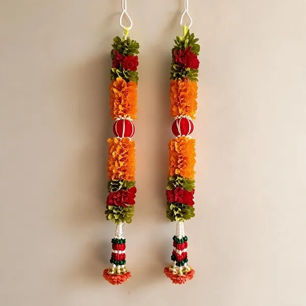 Saraswati_Pink_Floral_Designer_Door_Toran_Set_With_Hanging_100_Cm