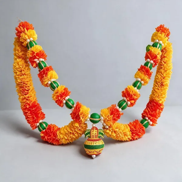 Yellow_Orange_Temple_Toran_With_Kalash