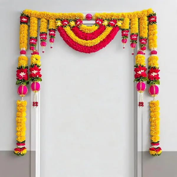 Royal_Haldi_Yellow_With_Rani_Pink_Toran_Set_105Cm