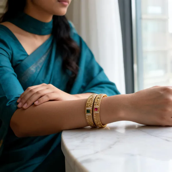 Gold_Tone_Floral_Stone_Kadli_Bangle_Set_for_Women_Set_Of_2