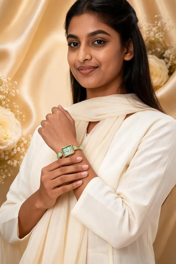 Gold_Tone_Green_Stone_Bracelet_Watch_for_Women
