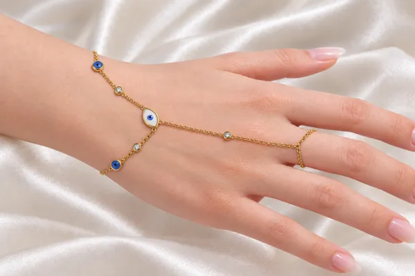 Gold_Tone_Evil_Eye_Hand_Chain_Bracelet_Ring_For_Women