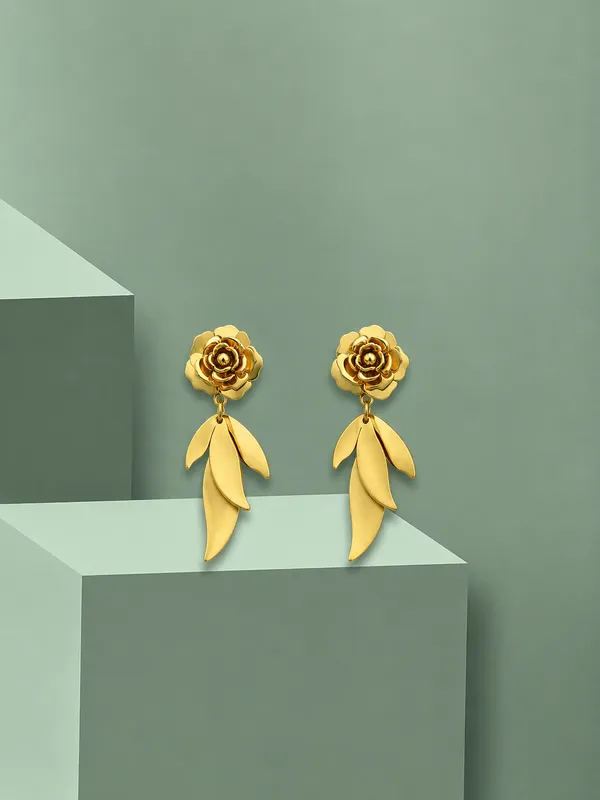 Gold_Tone_Floral_Drop_Earrings_for_Women