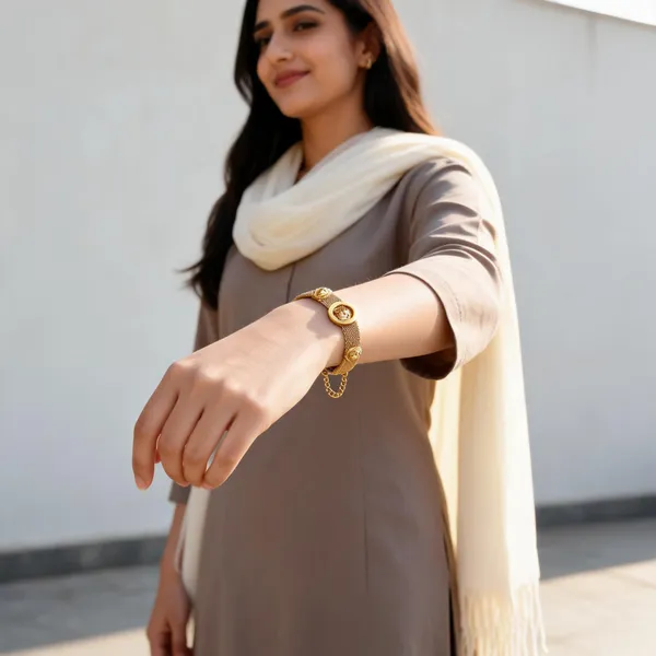 Gold-Tone_Metal_Mesh_Bracelet_for_Women