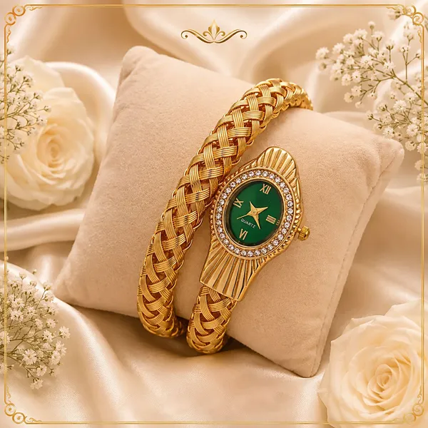 Gold_Tone_Green_Dial_Analog_Watch_for_Women