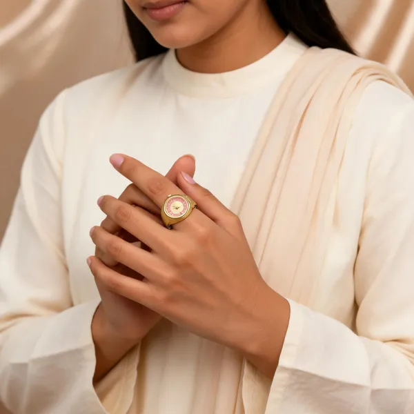 Gold_Tone_Quartz_Ring_Watch_for_Women