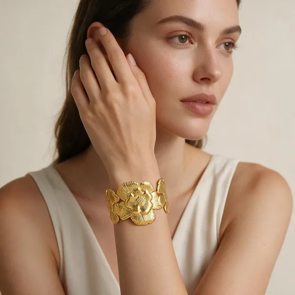 Gold_Floral_Design_Cuff_Bangle_Bracelet_for_Women