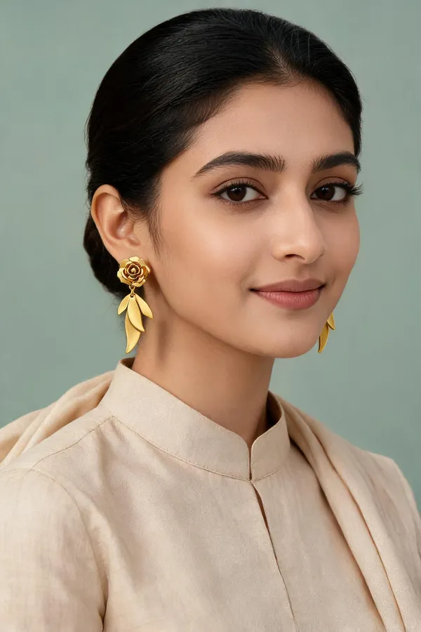 Gold_Tone_Floral_Drop_Earrings_for_Women