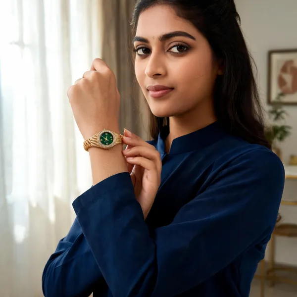 Gold_Tone_Green_Dial_Analog_Watch_for_Women