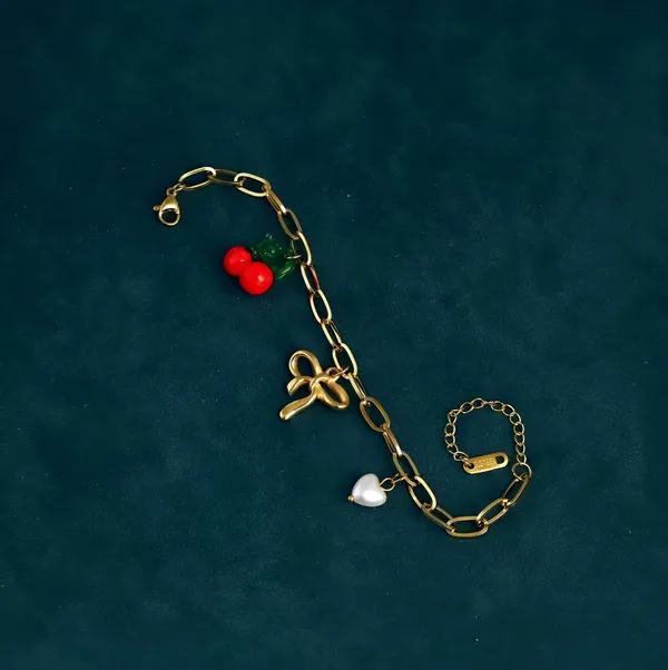 Gold_Tone_Cherry_Charm_Chain_Necklace_for_Women