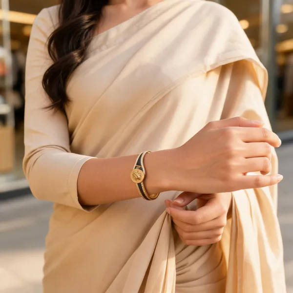 Gold_Tone_Lion_Motif_Bangle_for_Women