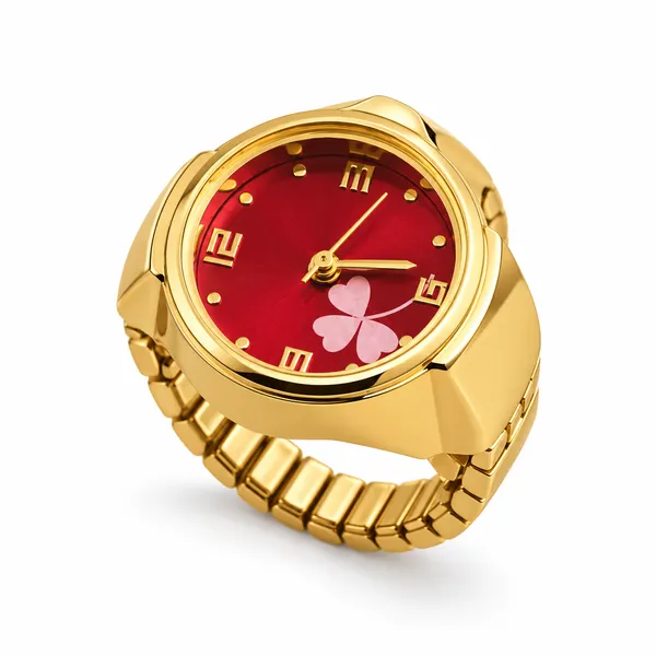 Gold-Tone_Red_Dial_Ring_Watch_for_Women