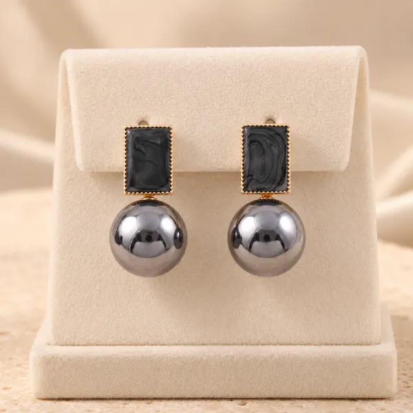 Black_Square_and_Silver_Ball_Drop_Earrings_for_Women