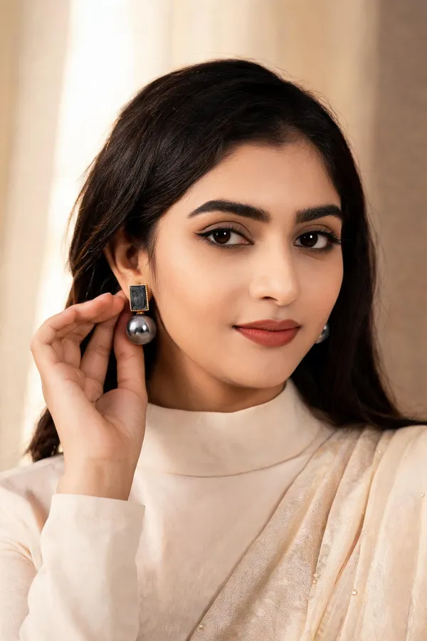 Black_Square_and_Silver_Ball_Drop_Earrings_for_Women