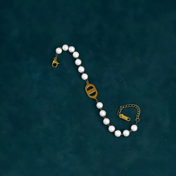 White_Pearl_Gold_Tone_Bracelet_For_Women