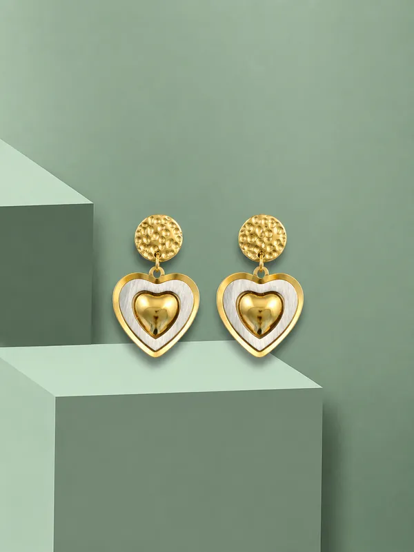 Gold_Tone_Heart_Drop_Earrings_For_Women