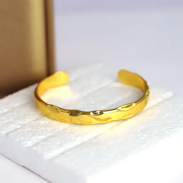 Gold-Toned_Textured_Cuff_Bangle_for_Women