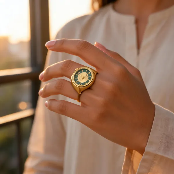 Gold_Tone_Green_Dial_Ring_Watch_for_Women