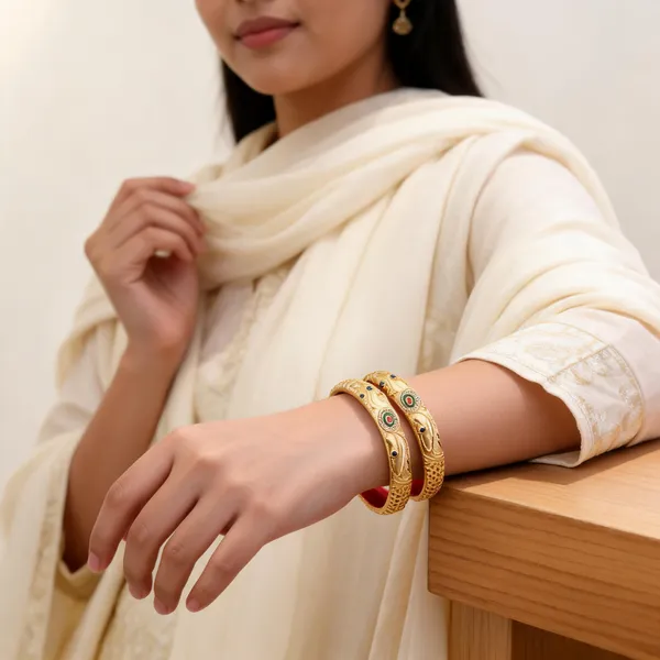 Gold-Tone_Peacock_Design_Bangles_for_Women_Set_Of_2