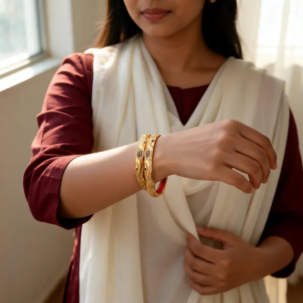 Gold-Tone_Peacock_Design_Bangles_for_Women_Set_Of_2