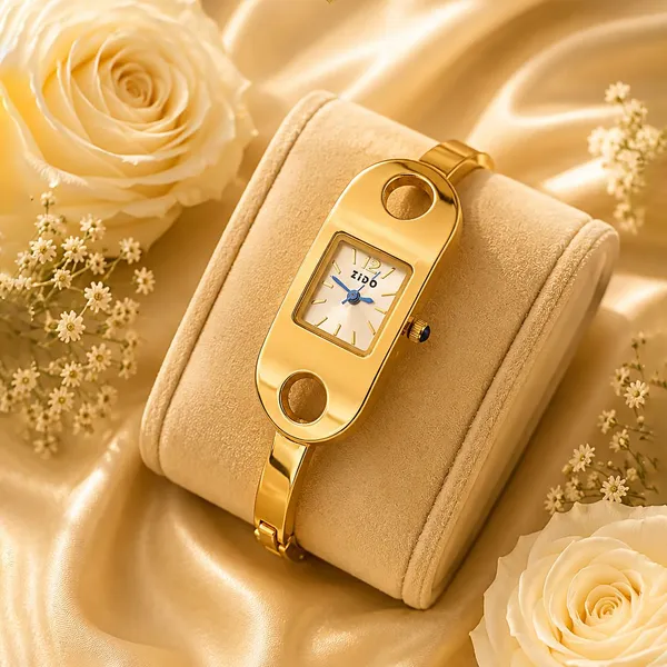 Gold_Tone_Rectangular_Dial_Bracelet_Watch_for_Women