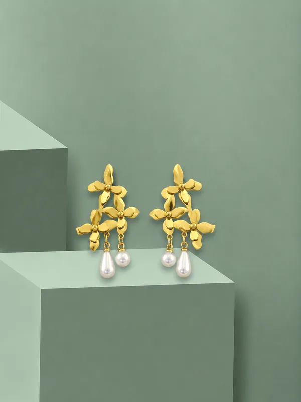 Gold_Tone_Floral_Pearl_Drop_Earrings_for_Women