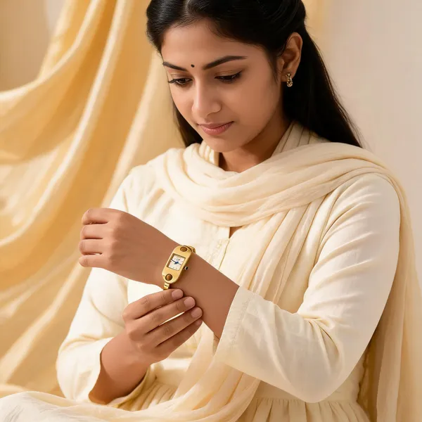 Gold_Tone_Rectangular_Dial_Bracelet_Watch_for_Women