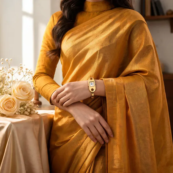 Gold_Tone_Rectangular_Dial_Bracelet_Watch_for_Women