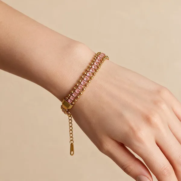 Gold_Tone_Pink_Stone_Bracelet_for_Women