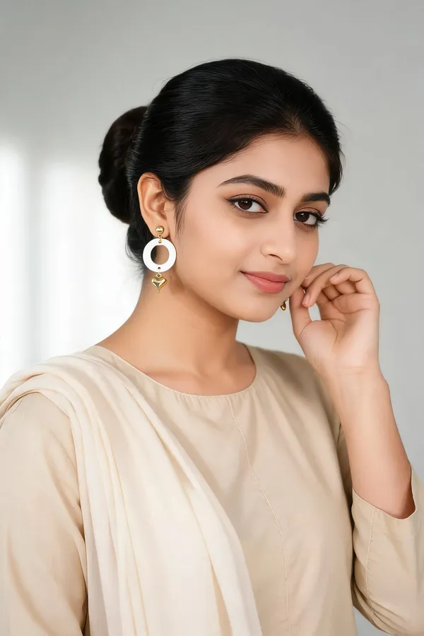 White_Circular_Heart_Drop_Earrings_for_Women