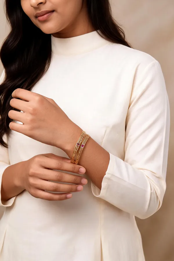 Gold_Tone_Geometric_Bangles_for_Women_Set_Of_2