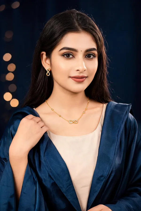 Gold_Tone_Infinity_Necklace_And_Earrings_Set