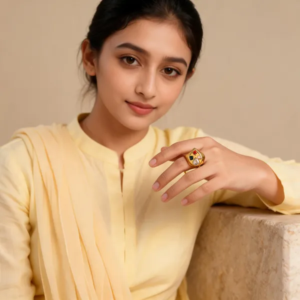 Gold_Tone_Multicolour_Stone_Statement_Ring
