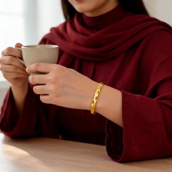 Gold-Toned_Textured_Cuff_Bangle_for_Women