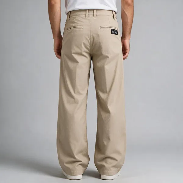 Beige_Canvas_Baggy_Fit_Pants_For_Men