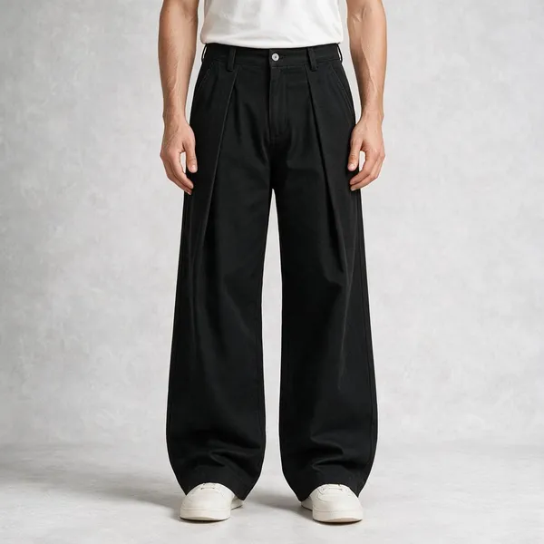 Black_Canvas_Baggy_Fit_Pants_For_Men
