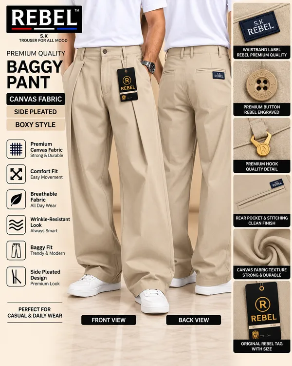 Beige_Canvas_Baggy_Fit_Pants_For_Men
