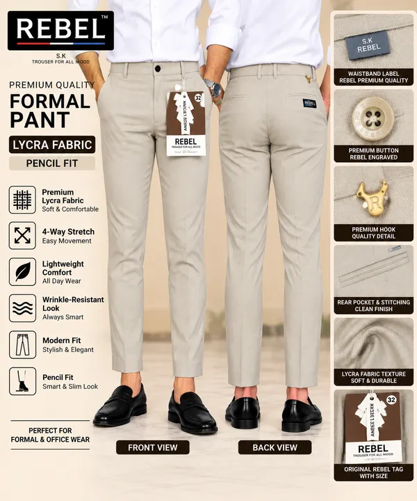 Beige_Lycra_Pencil_Fit_Formal_Pants_For_Men